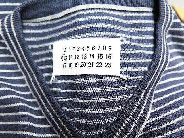 マルタンマルジェラ Martin Margiela 10 Vネック ボーダー ニット 