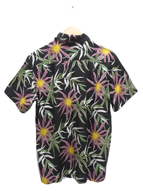 ワコマリア Wacko Maria 16ss Printed Flower S S Hawaian Shirt ハワイアン シャツ アロハ 花柄 半袖 M 黒 ブラック ブランド古着ベクトル 中古 0917 0070 メンズ 055 ベクトルパーク