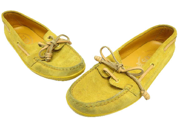 トッズ Tod S スエード レザー ドライビング シューズ ローファー 23 5 黄色 イエロー マスタード ブランド古着ベクトル 中古 1218 0012 レディース 055 ベクトルパーク