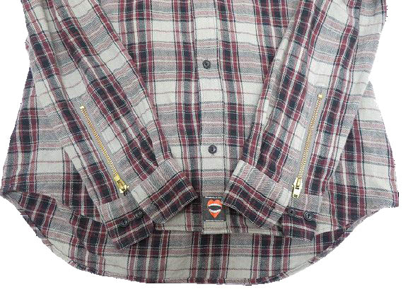 アンダーカバー Undercover 08aw 袖 ジップ チェック シャツ B4409 2 グレー レッド ブラック 灰 赤 黒 ブランド古着ベクトル 中古 1101 0300 メンズ 055 ベクトルパーク