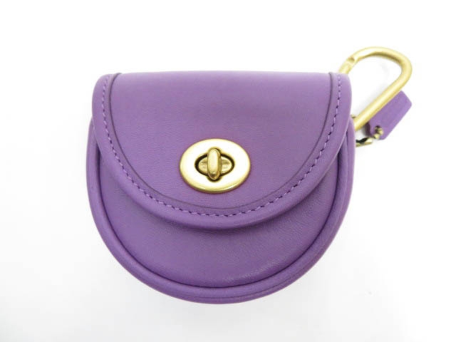 コーチ Coach ターンロック キー フォブ ポーチ グラブタン レザー 865 紫 パープル ブランド古着ベクトル 中古 1116 0035 レディース 055 ベクトルパーク