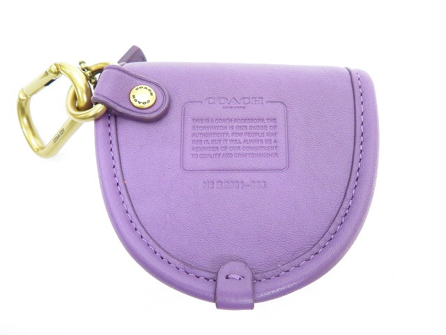 コーチ Coach ターンロック キー フォブ ポーチ グラブタン レザー 865 紫 パープル ブランド古着ベクトル 中古 1116 0035 レディース 055 ベクトルパーク