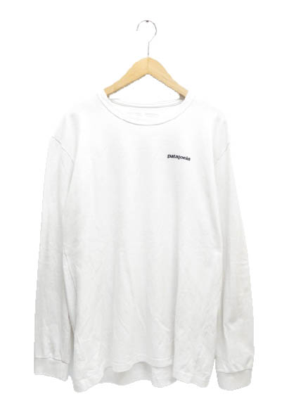 パタゴニア Patagonia フィッツロイ ビッグ ロゴ プリント Tシャツ 長袖 L 白 ホワイト ブランド古着ベクトル 中古 00 メンズ 055 ベクトルパーク