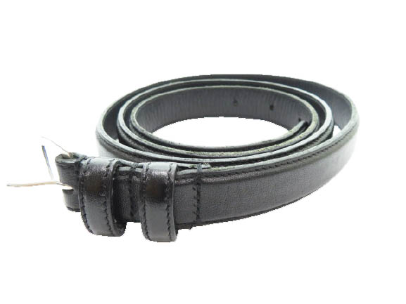 サンローラン パリ Saint Laurent Paris レザー ナロー ベルト 黒 ブラック ブランド古着ベクトル 中古 2102 0060 メンズ 055 ベクトルパーク