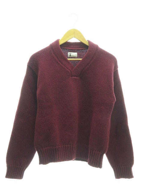 アンドファミリー Andfamily コマンダー Vネック ニット セーター 長袖 M ボルドー ブランド古着ベクトル 中古 0015 メンズ 055 ベクトルパーク