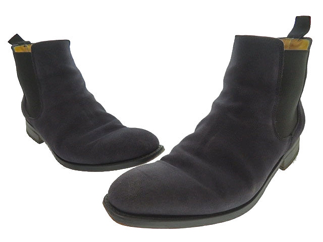 バーウィック Berwick サイドゴア ブーツ 666 915 25 5 紺 ダークネイビー ブランド古着ベクトル 中古 0050 メンズ 055 ベクトルパーク