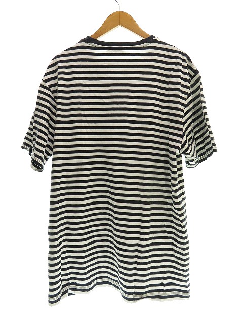 メゾンキツネ Maison Kitsune Stripe Large Fox Relaxed Tee Tシャツ 半袖 Guk Xl 白 紺 ホワイト ネイビー ブランド古着ベクトル 中古 0065 メンズ 055 ベクトルパーク