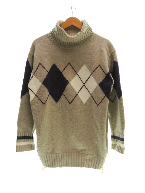 ブルーレーベルクレストブリッジ Blue Label Crestbridge タートルネック アーガイル ニット 55n33 242 36 38 紫 パープル ブランド古着ベクトル 中古 2101 0056 レディース 055 ベクトルパーク