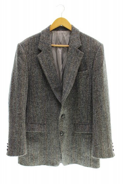 ハリスツイード Harris Tweed 90 S ウール テーラードジャケット カナダ製 灰色 グレー ブランド古着ベクトル 中古 0012 メンズ 055 ベクトルパーク