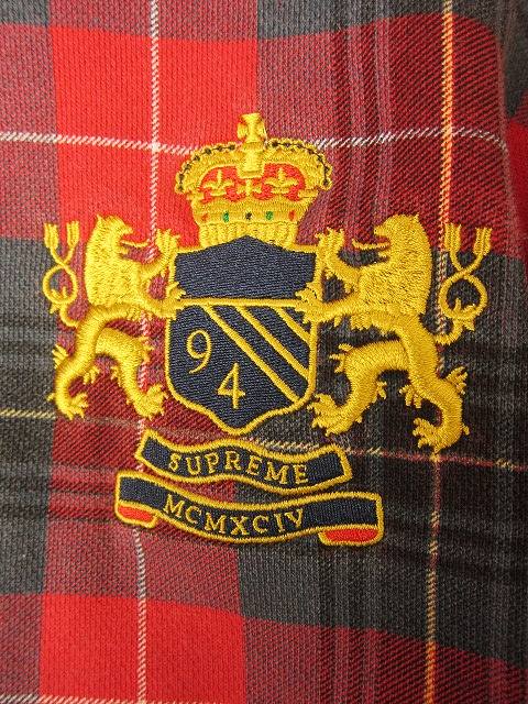 シュプリーム SUPREME チェック柄 MCMXCIV プルオーバーパーカー M 赤  