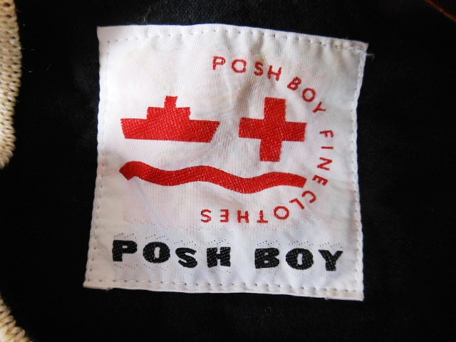 ポッシュボーイ POSH BOY スタジャン 中綿 牛革×ウール 黒ブラック 