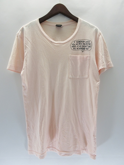 エイキーン ACHENE 半袖 Tシャツ S ピンク ロゴ プリント ポケット付 エイキーン ACHENE 半袖 Tシャツ S ピンク ロゴ プリント ポケット付