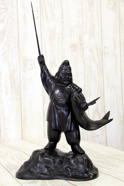 新品 銅器 インテリア 置物 岩上鯛吊り戎 えびす 雑貨 高岡銅器 伝統