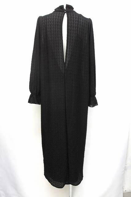 ザラ Zara ワンピース スカート ロング マキシ 総レース ハイネック フレアスリーブ 長袖 L ブラック 黒 Bt21 レディース 059 ベクトルパーク