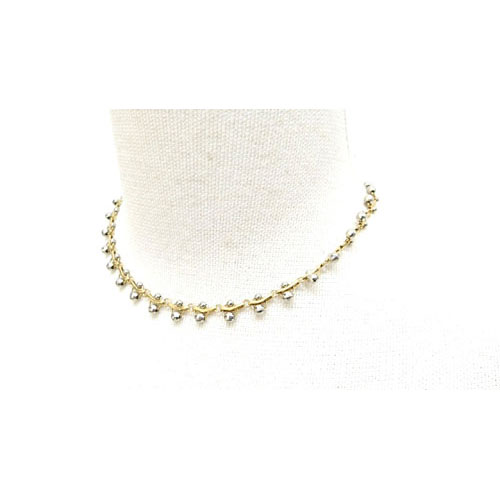 ネックレス チョーカー ミラーボール 総重量約18.6g K18 Pt850 コンビ 
