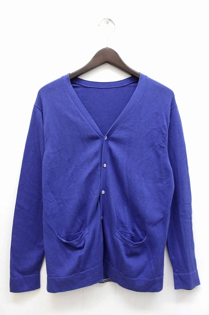 カーディガン カットソー 無地 シンプル リブ 長袖 ブルー 青 Bt24 メンズ 059 ベクトルパーク