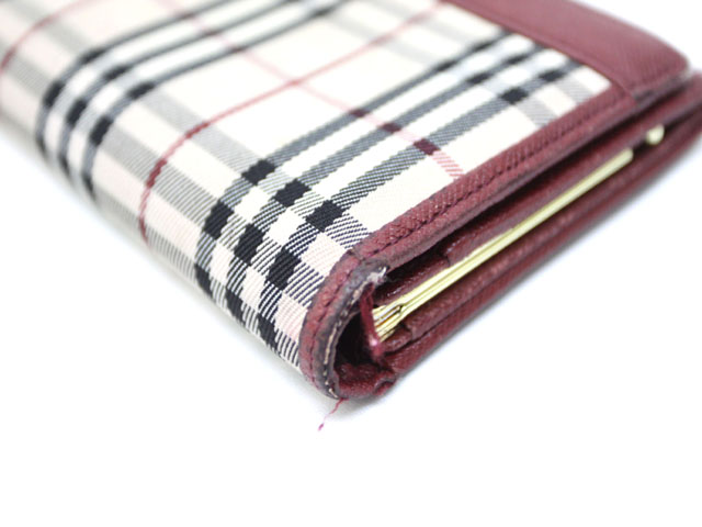 【未使用品】BURBERRY バーバリー ノバチェック 二つ折り 長財布 バーバリー BURBERRY 長財布 ノバチェック 二つ折り ベージュ レッド