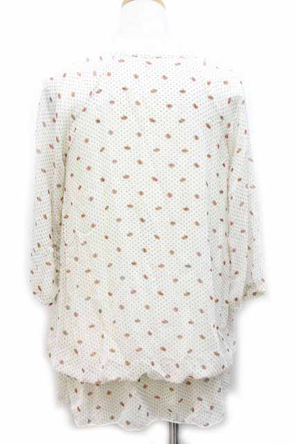 ペルソデア Persodea カットソー ブラウス シフォン シースルー ドット 長袖 M オフホワイト レディース 059 ベクトルパーク