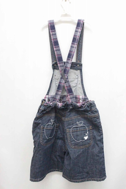 ポンポネット Pom Ponette オールインワン サロペット デニム 刺繍 シンプル L 160 インディゴ Bt16 キッズ 059 ベクトルパーク
