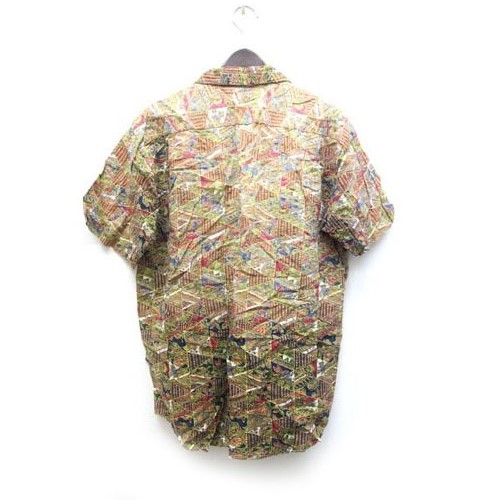 Albert レトロシャツ アロハシャツ 半袖 茶 ブラウン Zt19 メンズ 059