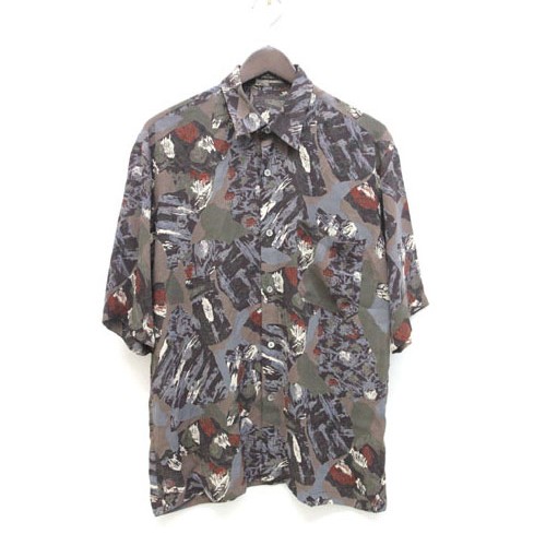 Gorubee レトロシャツ 総柄 パターン 半袖 M マルチカラー Zt26