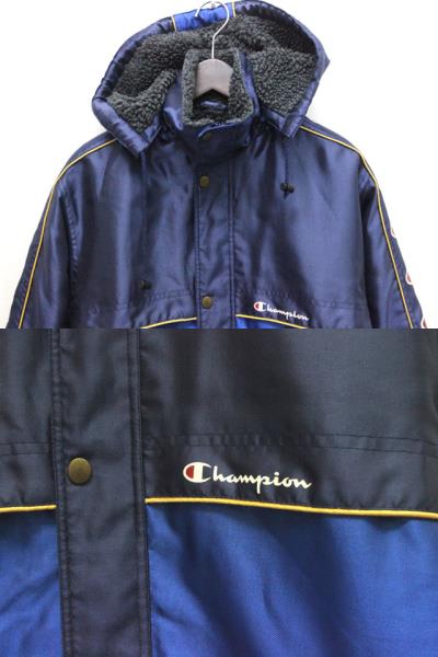 チャンピオン CHAMPION ベンチコート ボア アウター 160 青 ブルー