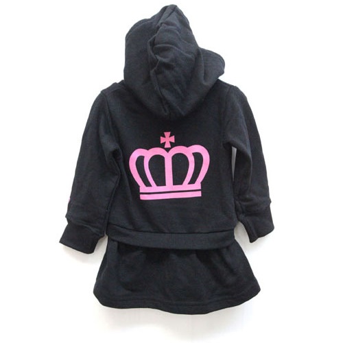 ベビードール Babydoll ワンピース パーカー プリント 長袖 80 黒 ブラック Zb キッズ 059 ベクトルパーク