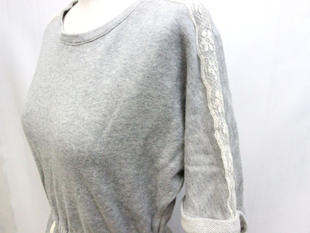 アースミュージック エコロジー Earth Music Ecology ワンピース スウェット生地 五分袖 F 灰色 グレー Zb レディース 059 ベクトルパーク