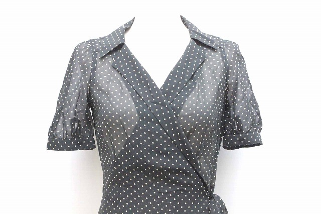 ソブ Sov ダブスタ カシュクール ワンピース ガウン シースルー ドット 柄 ロング 半袖 ブラック 黒 Z レディース 059 ベクトルパーク