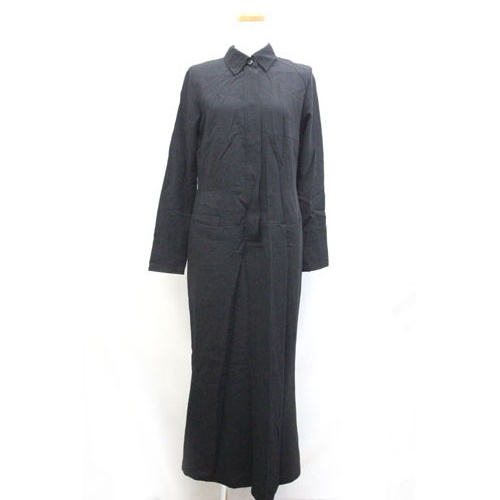 エーティー アツロウタヤマ A T ロングワンピース シャツワンピース 長袖 黒 ブラック Zb レディース 059 ベクトルパーク