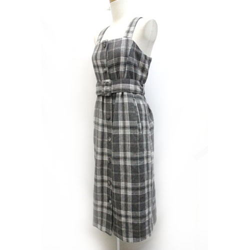 グレイル Grl ビスチェワンピース チェック 柄 袖なし M 灰色 グレー Z レディース 059 ベクトルパーク
