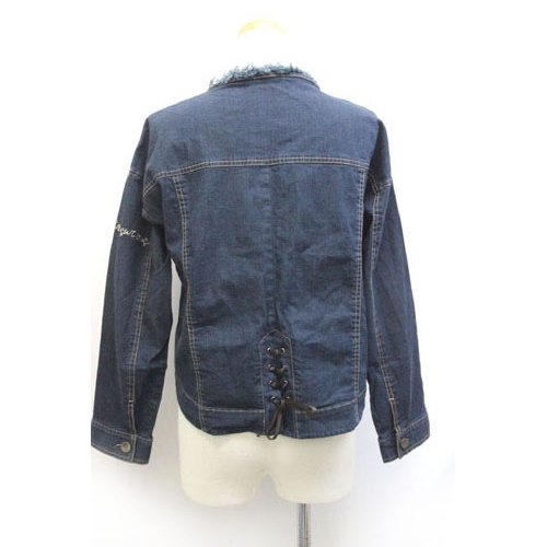 ジーユー Gu フリルデニムジャケット ジージャン 長袖 Xl インディゴ ブルー Z レディース 059 ベクトルパーク