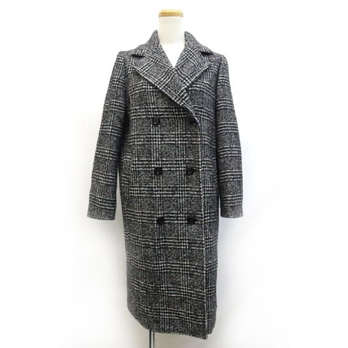 ジーユー Gu ウールブレンドダブルブレストコート トレンチコート 千鳥格子 柄 S Z レディース 059 ベクトルパーク