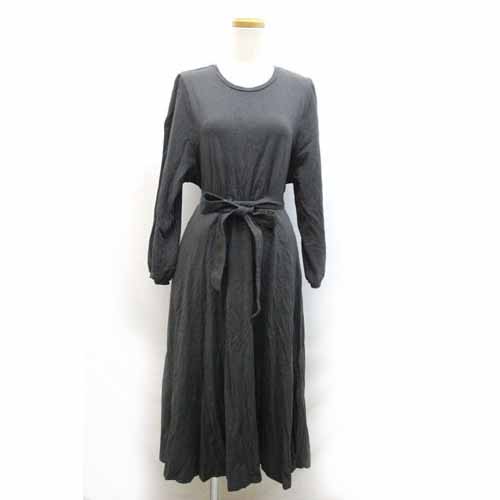 ディアフル Dearful ロングワンピース 無地 シンプル 長袖 L チャコールグレー Zb レディース 059 ベクトルパーク