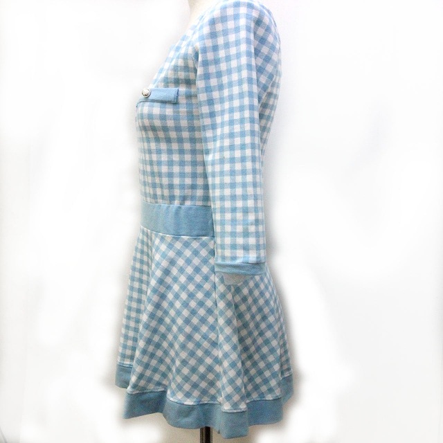 セシルマクビー Cecil Mcbee ワンピース ミニ丈 ギンガムチェック エンブレムボタン 7分袖 M O レディース 059 ベクトルパーク