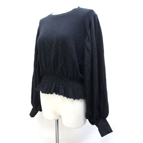 ザラ Zara トレーナー カットソー バルーンスリーブ 長袖 M 黒 ブラック Z レディース 059 ベクトルパーク