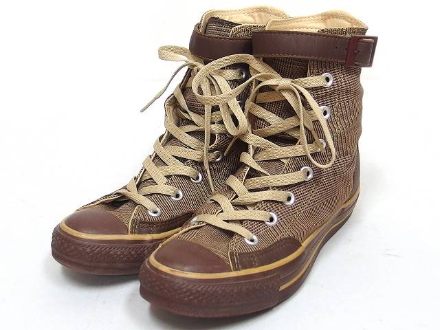 コンバース Converse オールスター スニーカー シューズ ハイカット グレンチェック 24cm ブラウン 茶 C メンズ レディース 059 202111050162 ベクトルパーク