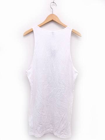 未使用品 エイチ エム H M タグ付 タンクトップ プリント ロング丈 綿 コットン Xs ホワイト 白 C メンズ 059 ベクトルパーク