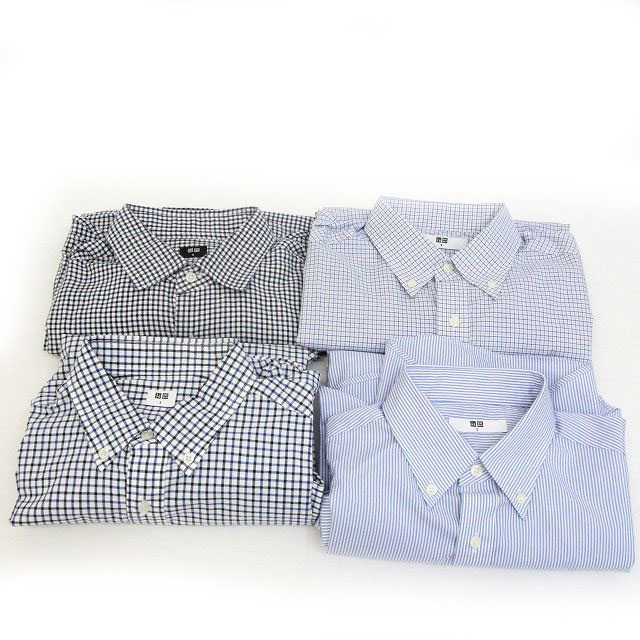 ユニクロ Uniqlo 4点セット販売 まとめ売り シャツ 柄 ボタンダウン チェック ストライプ Sサイズ Z メンズ 059 ベクトルパーク
