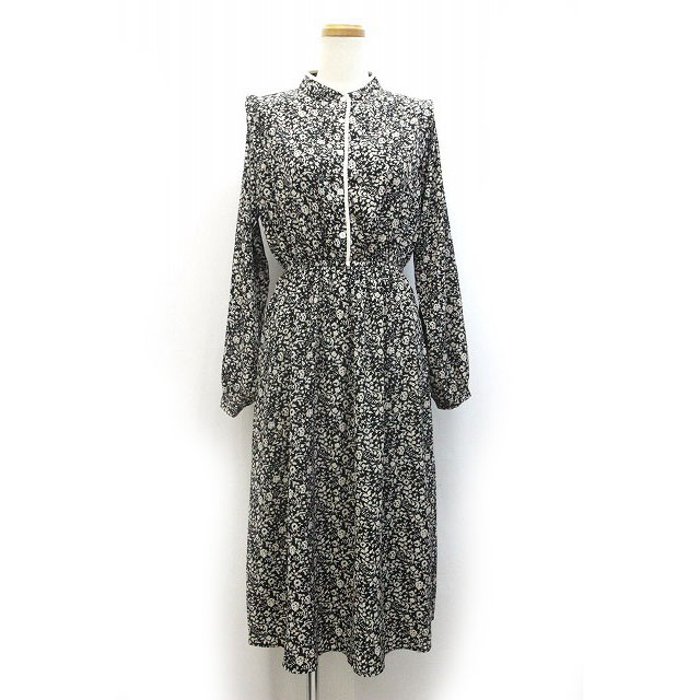 グレイル GRL フラワーマオカラーパイピングワンピース ロング丈 花柄