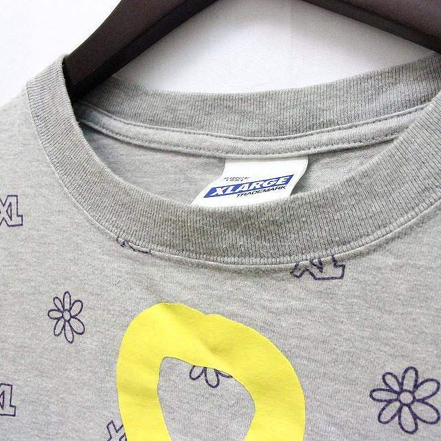 XLARGE エクストララージ 半袖 Tシャツ グレー エクストララージ X-LARGE Tシャツ 総柄 パターン プリント 半袖