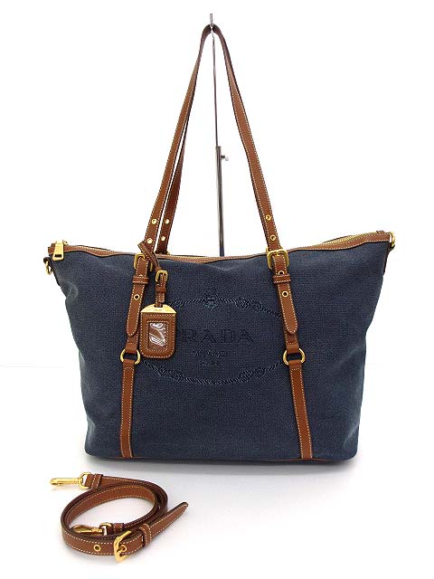 プラダ Prada Br4253 デニム ジャガード 2way トートバッグ ショルダーバッグ マザーズバッグ レディース 060 ベクトルパーク