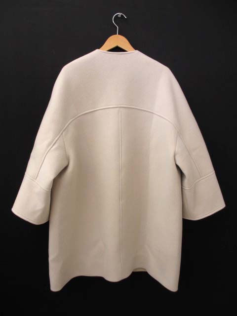 ヨリ yori 22AW ウール ノーカラーコート F アイボリー YR2225-097AW  