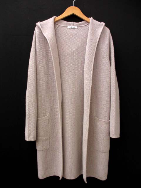 マックスマーラ MAX MARA カシミヤ混 フード付 ロングカーディガン S 