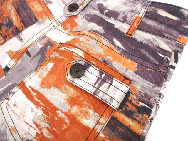 プラダ PRADA 17SS オイルプリント 総柄 コットン スカート 38 GFD097  