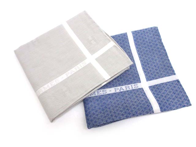 エルメス HERMES ハンカチ 2段BOX 2枚セット メンズ レディース 060 