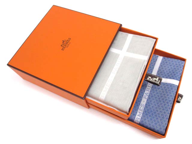エルメス HERMES ハンカチ 2段BOX 2枚セット メンズ レディース 060 