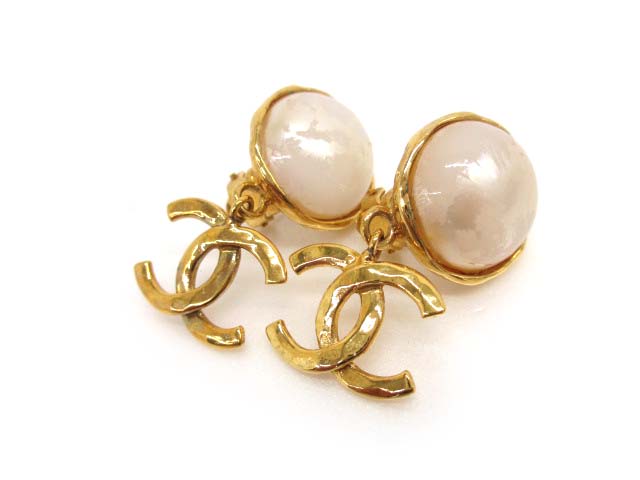シャネル CHANEL 95A フェイクパール ココマーク イヤリング