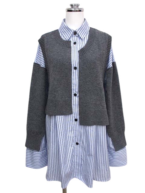 エンフォルド ENFOLD KNIT COMBINATION SHIRT 2024AW ニット 