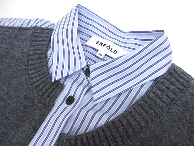 エンフォルド ENFOLD KNIT COMBINATION SHIRT 2024AW ニット 